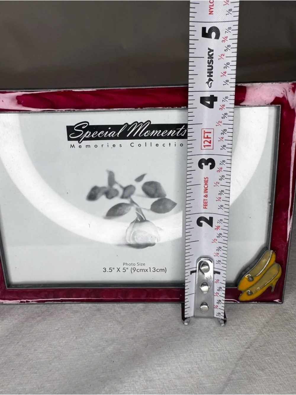 Red Glam 3.5x5 Frame w/ Rhinestone Heels Y2K Vanity Decor